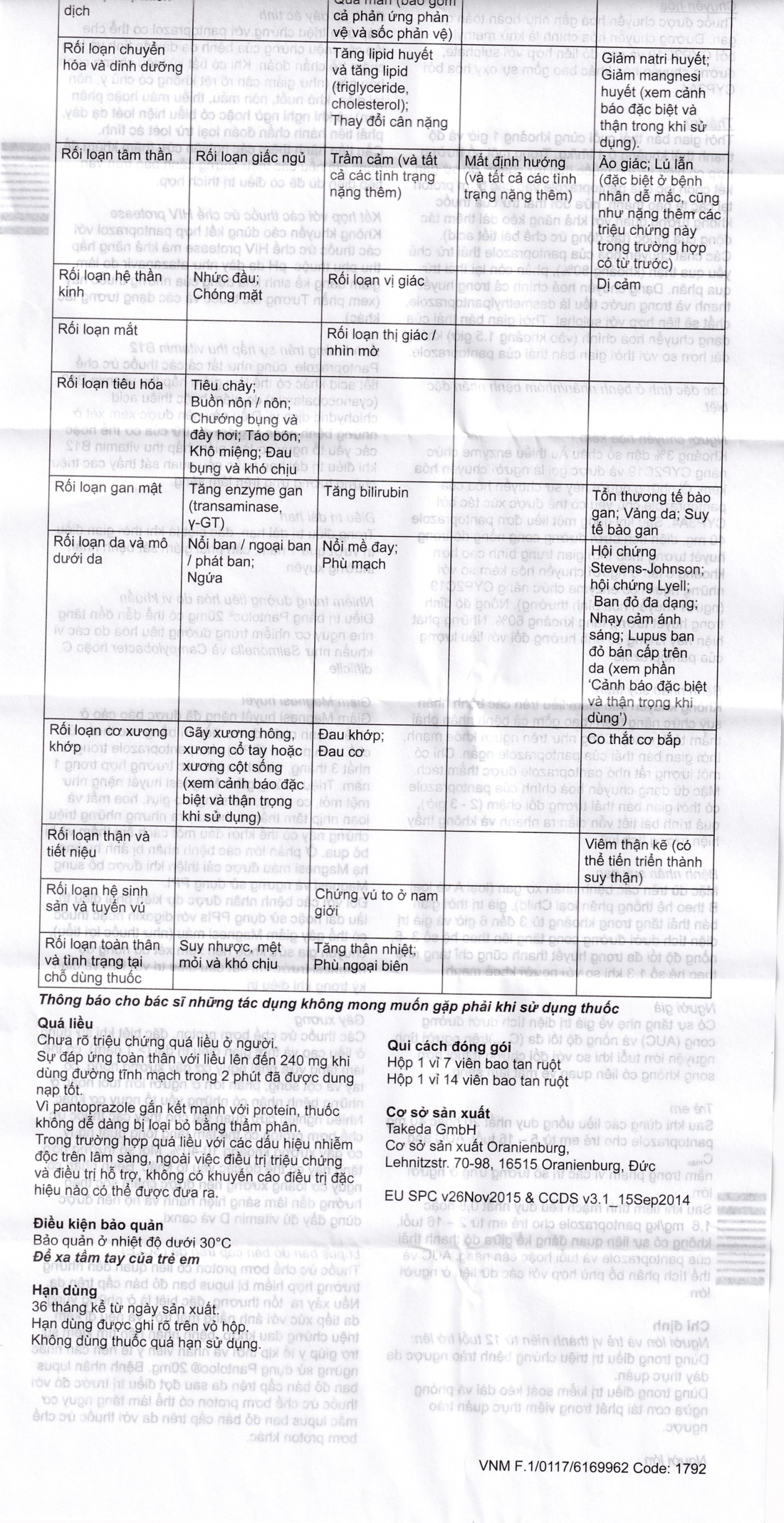 Hình ảnh Viên nén Pantoloc 20mg Takeda điều trị trào ngược dạ dày thực quản (1 vỉ x 14 viên)