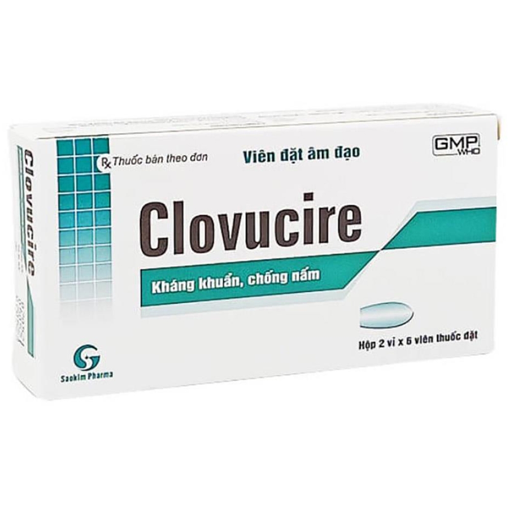 Hình ảnh Thuốc Clovucire 500Mg Sao Kim điều trị các bệnh nấm, nấm Candida âm đạo (2 vỉ x 6 viên)