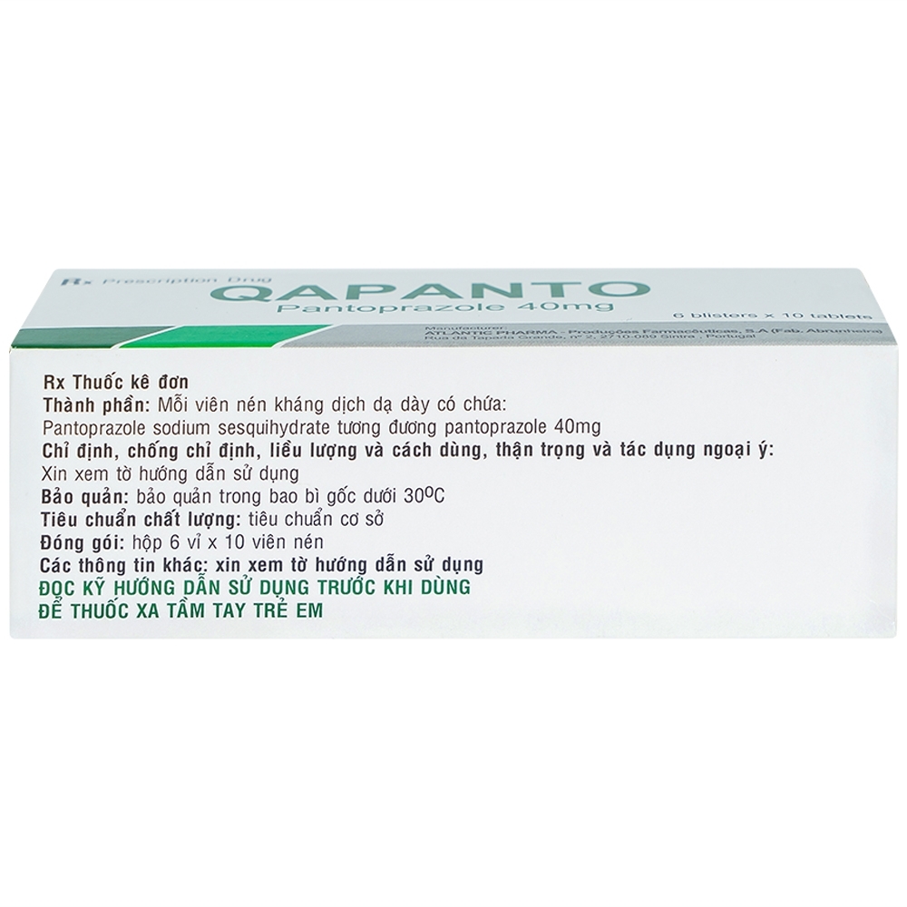 Hình ảnh Thuốc Qapanto Atlantic giảm tái phát loét tá tràng, dạ dày (6 vỉ x 10 viên)