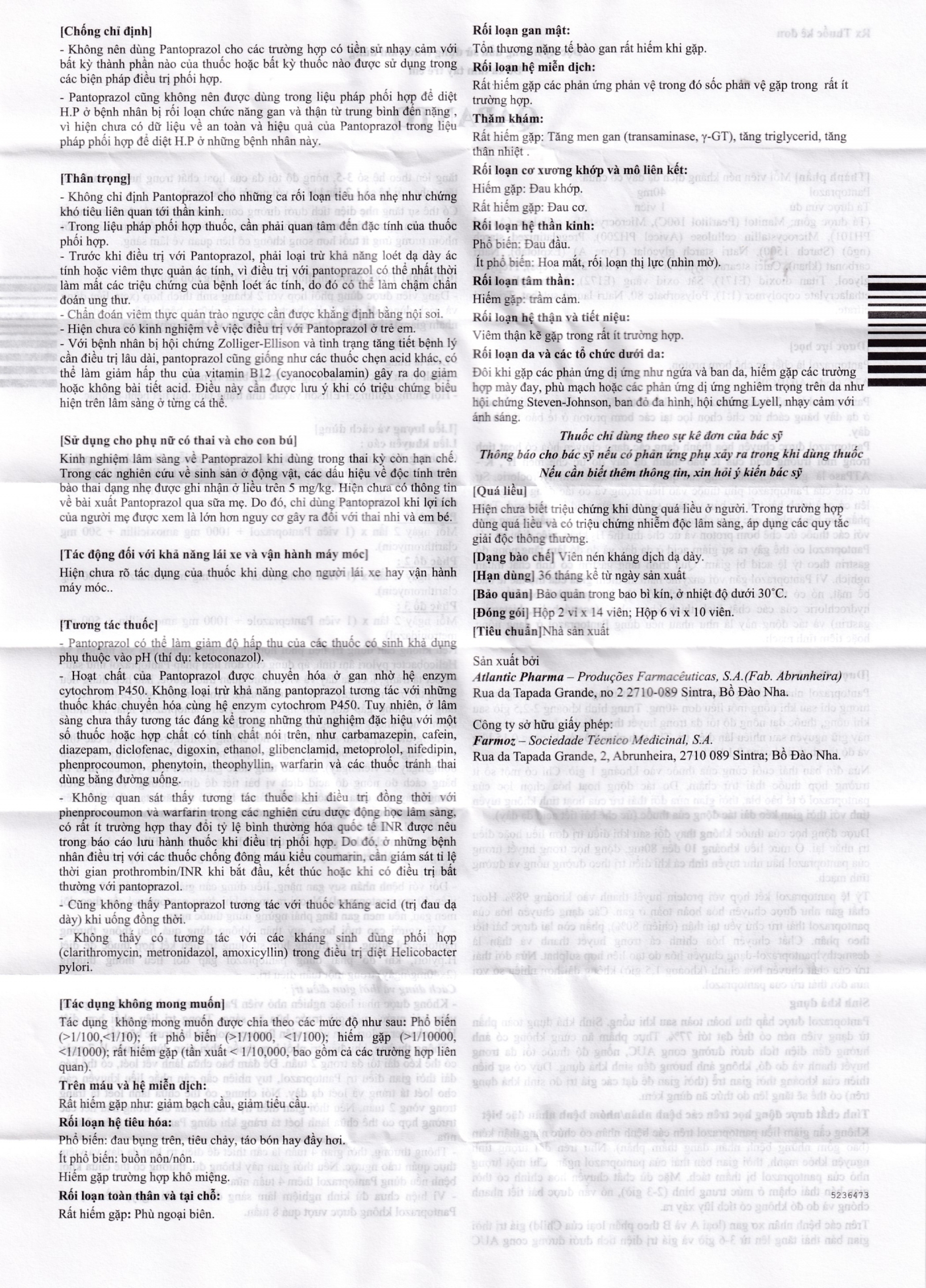 Hình ảnh Thuốc Qapanto Atlantic giảm tái phát loét tá tràng, dạ dày (6 vỉ x 10 viên)