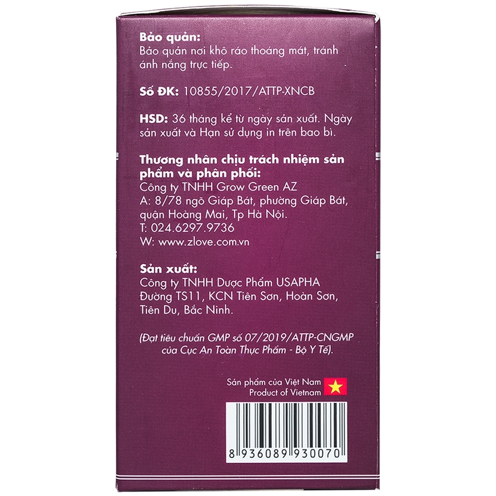 Hình ảnh Viên nén Zlove Usapha hỗ trợ tăng cường sức khỏe, hạn chế nguy cơ sa tử cung ở phụ nữ sau sinh (50 viên)