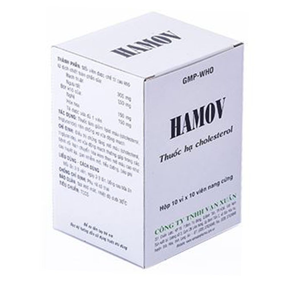 Hình ảnh Thuốc Hamov Vạn Xuân hỗ trợ điều trị chứng tăng mỡ máu (10 vỉ x 10 viên)
