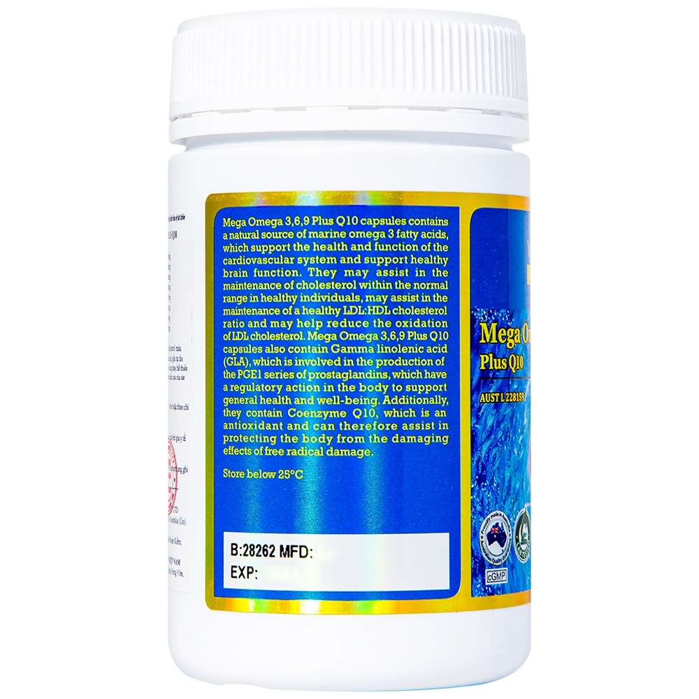 Hình ảnh Viên uống Vitatree Mega Omega 3,6,9 Plus Q10 hỗ trợ duy trì sức khỏe của hệ tim mạch (120 viên)