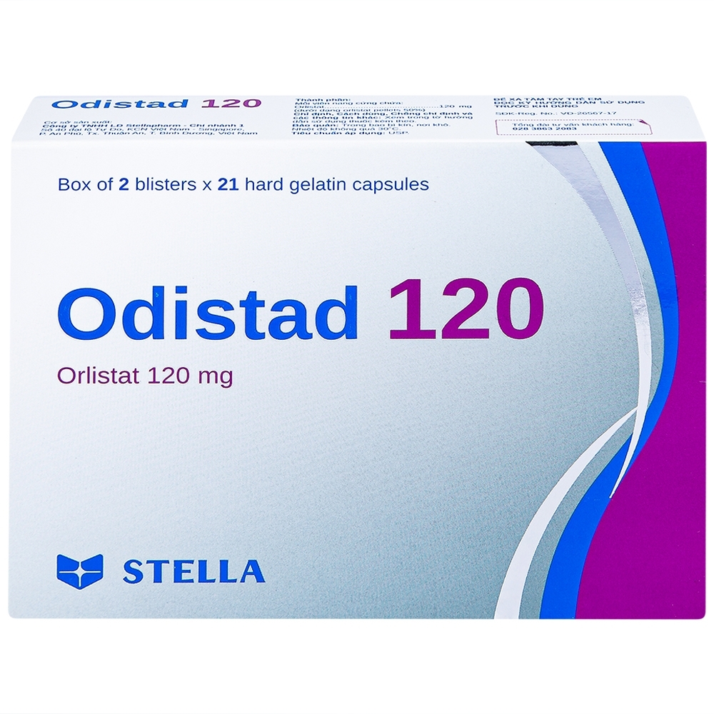 Hình ảnh Thuốc Odistad 120 Stella điều trị béo phì và phòng ngừa tăng cân trở lại ở người lớn (2 vỉ x 21 viên)