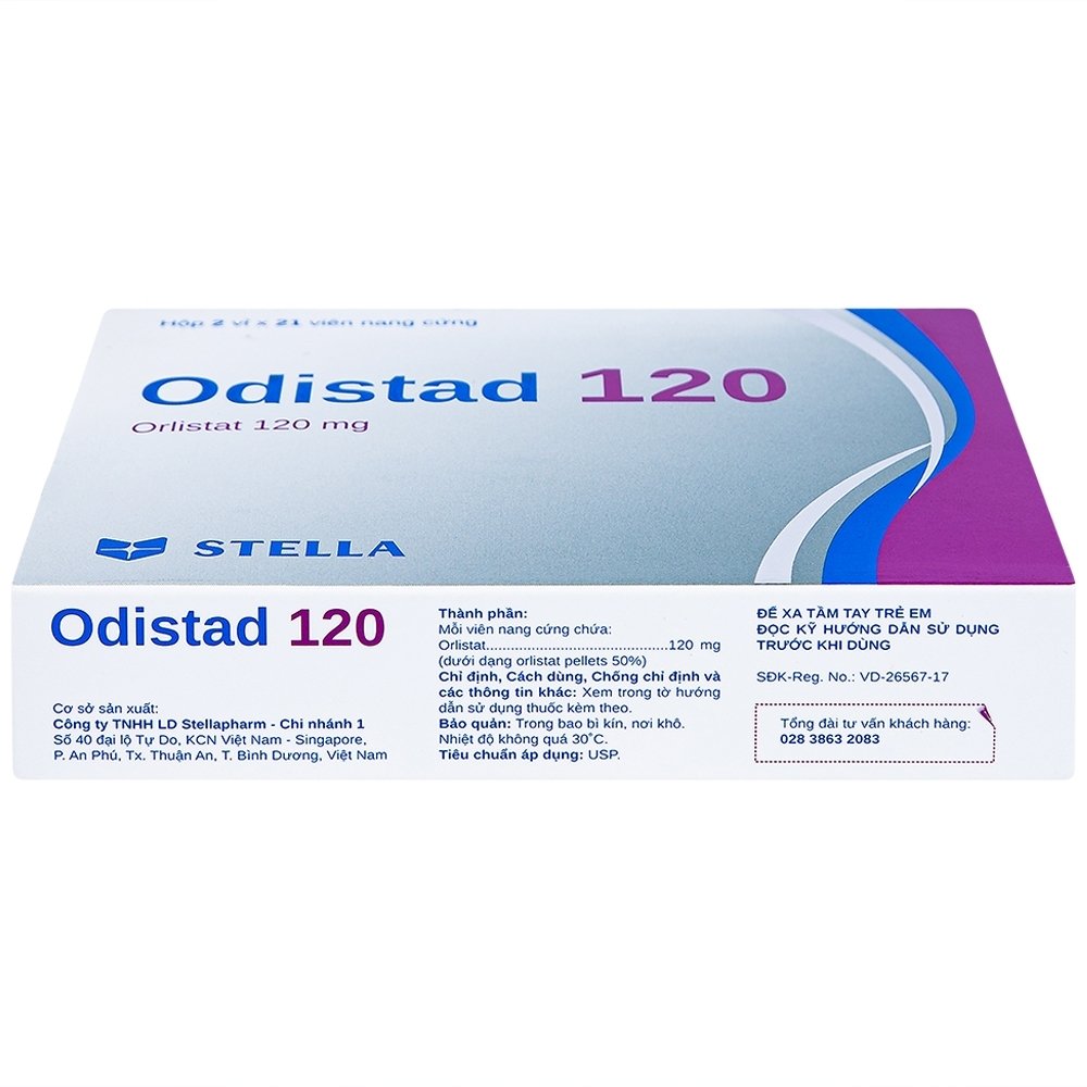 Hình ảnh Thuốc Odistad 120 Stella điều trị béo phì và phòng ngừa tăng cân trở lại ở người lớn (2 vỉ x 21 viên)