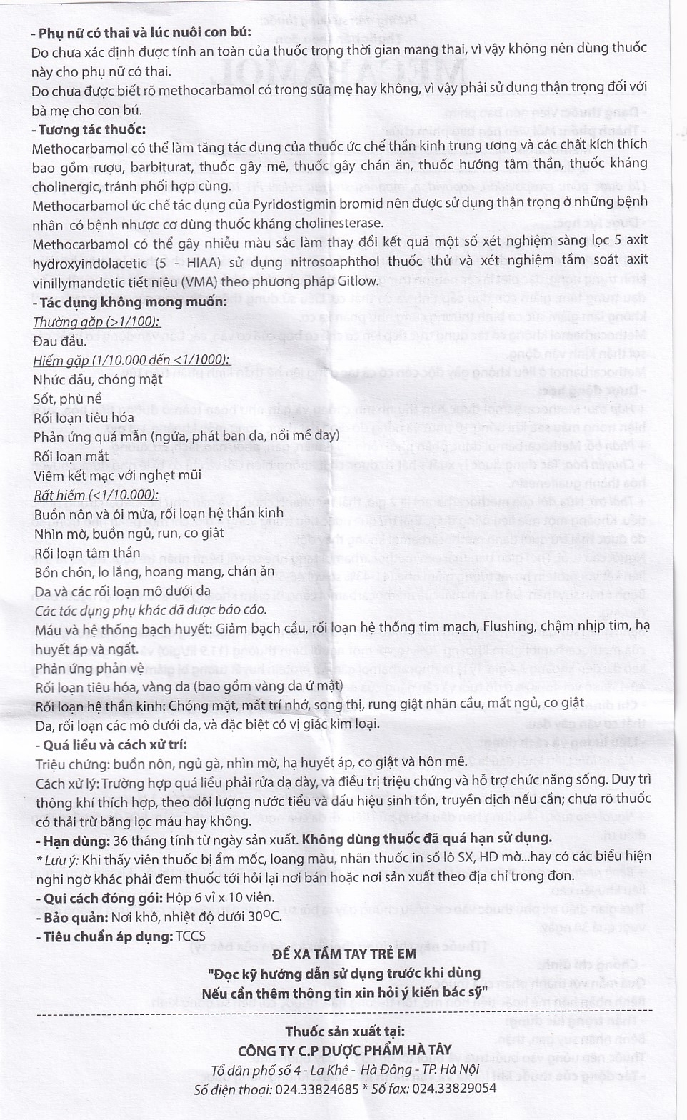 Hình ảnh Viên nén Mecabamol 750mg Hà Tây điều trị các bệnh lý cơ xương cấp tính (6 vỉ x 10 viên)