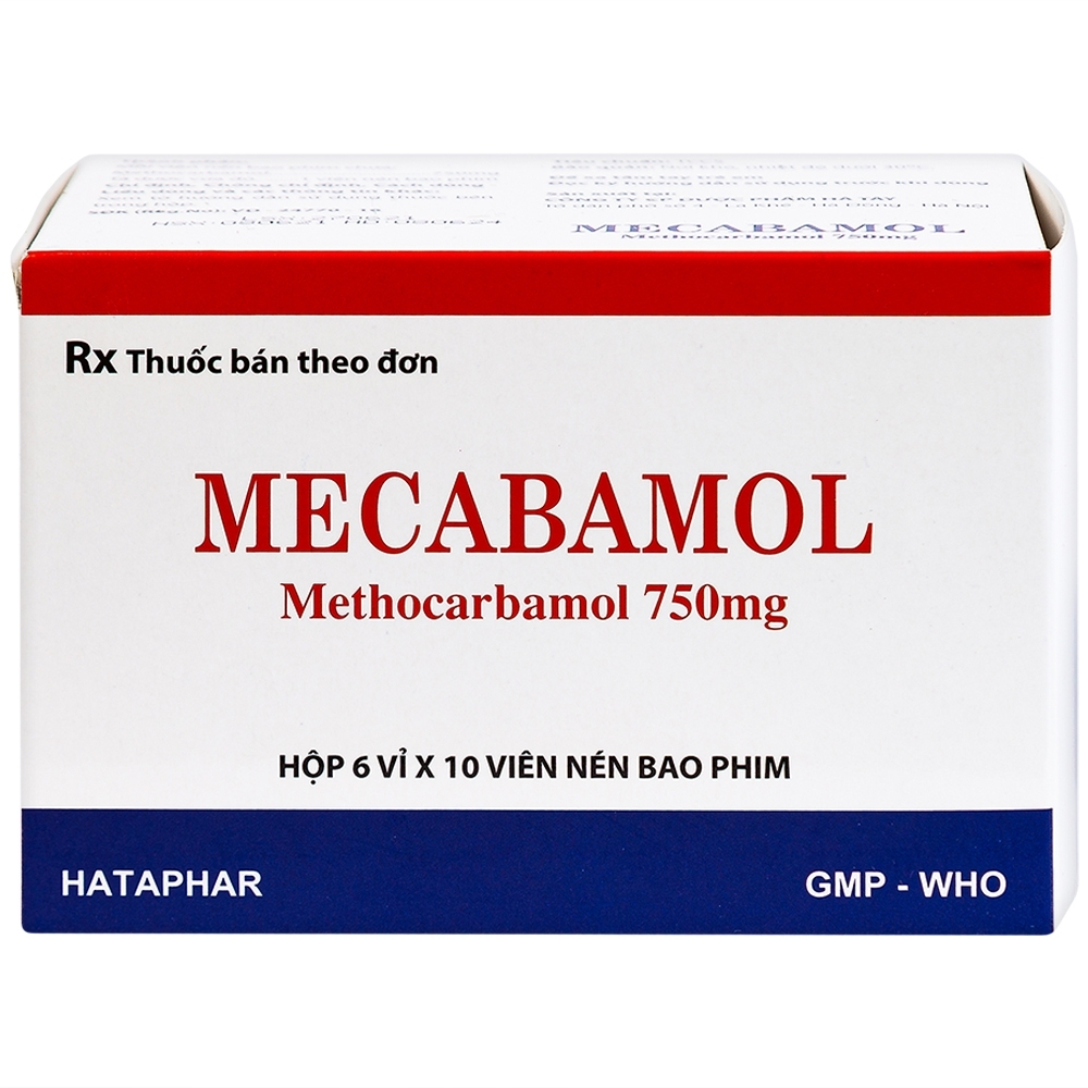 Hình ảnh Viên nén Mecabamol 750mg Hà Tây điều trị các bệnh lý cơ xương cấp tính (6 vỉ x 10 viên)