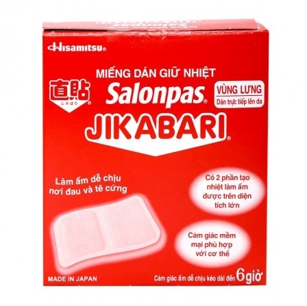 Hình ảnh Miếng dán giữ nhiệt Salonpas Jikabari Hisamitsu làm ấm dễ chịu nơi đau và tê cứng kéo dài đến 6 giờ (8 miếng) 