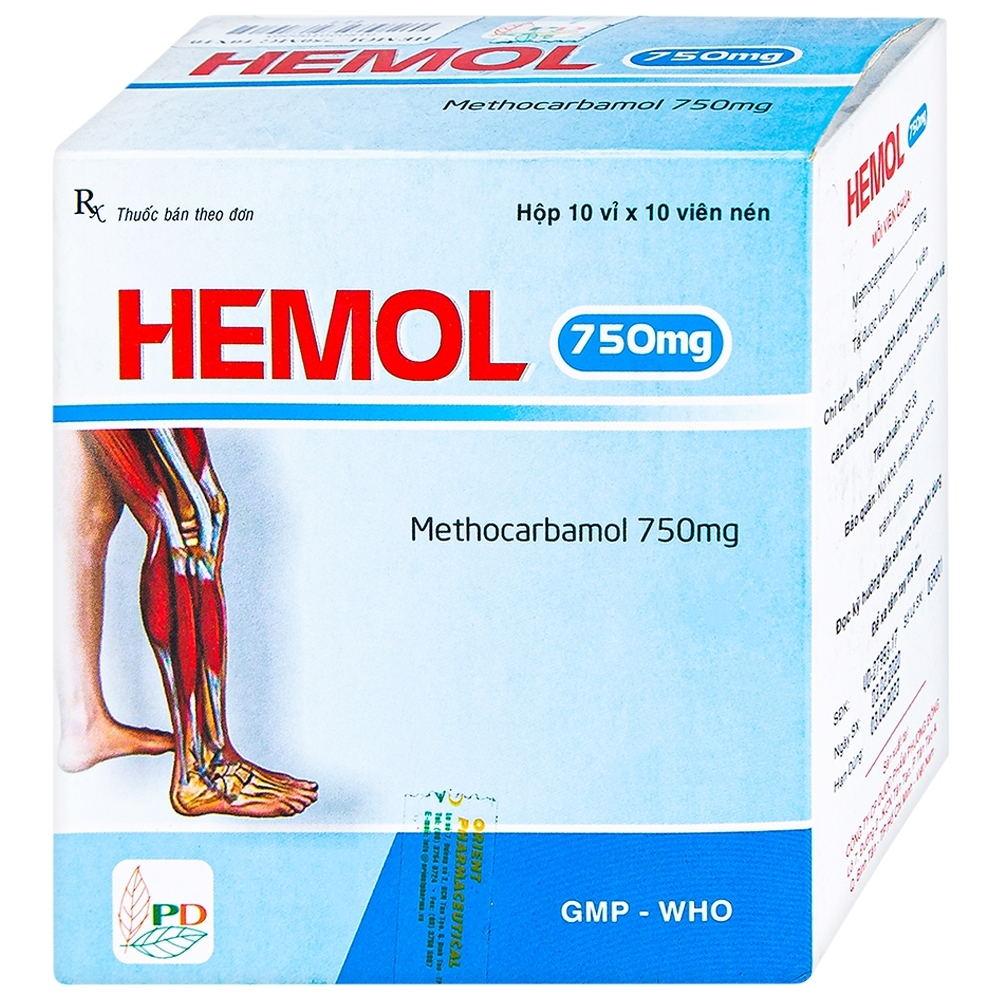 Hình ảnh Thuốc Hemol 750mg Phương Đông điều trị ngắn hạn rối loạn cơ xương cấp (10 vỉ x 10 viên)