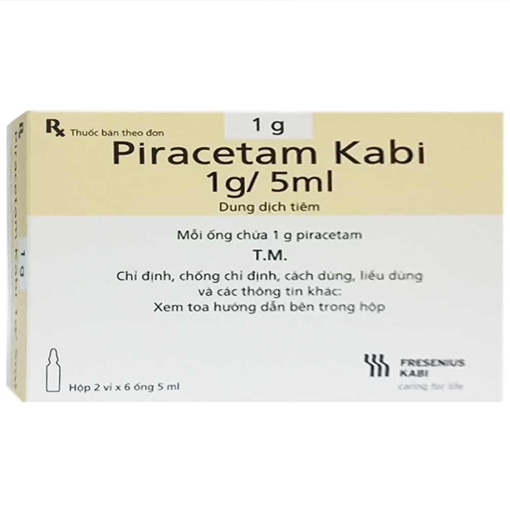 Hình ảnh Thuốc Piracetam Kabi 1g/5ml Bidiphar điều trị suy giảm trí nhớ (2 vỉ x 6 ống x 5ml)