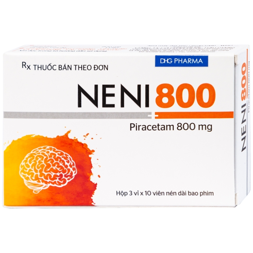 Hình ảnh Viên nén Neni 800 DHG điều trị triệu chứng chóng mặt, nhức đầu, mê sảng nặng (3 vỉ x 10 viên)