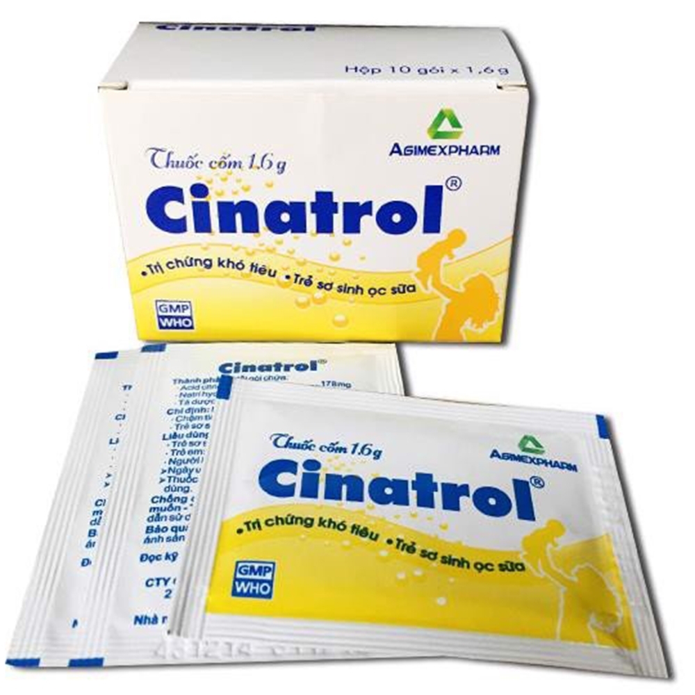 Hình ảnh Thuốc cốm Cinatrol Agimexpharm hỗ trợ điều trị chứng khó tiêu, trẻ sơ sinh ọc sữa (10 gói x 1,6g)