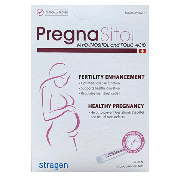 Hình ảnh Bột Pregnasitol Stragen hỗ trợ điều hòa chu kỳ kinh nguyệt, tăng khả năng thụ thai (60 gói)