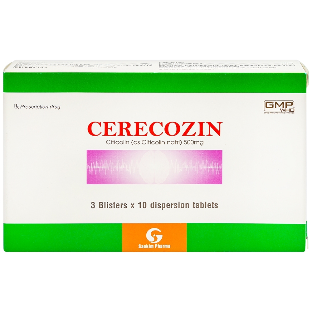 Hình ảnh Thuốc Cerecozin 500mg Sao Kim hỗ trợ cải thiện trí nhớ (3 vỉ x 10 viên)