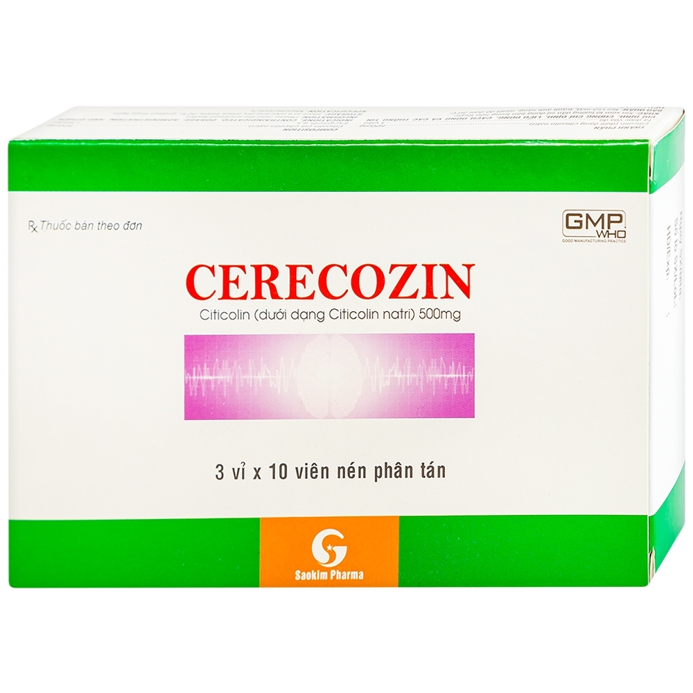 Hình ảnh Thuốc Cerecozin 500mg Sao Kim hỗ trợ cải thiện trí nhớ (3 vỉ x 10 viên)