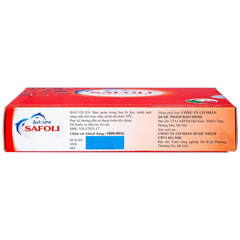 Hình ảnh Thuốc Safoli Avisure điều trị thiếu máu, thiếu sắt trong kỳ mang thai (2 vỉ x 15 viên)