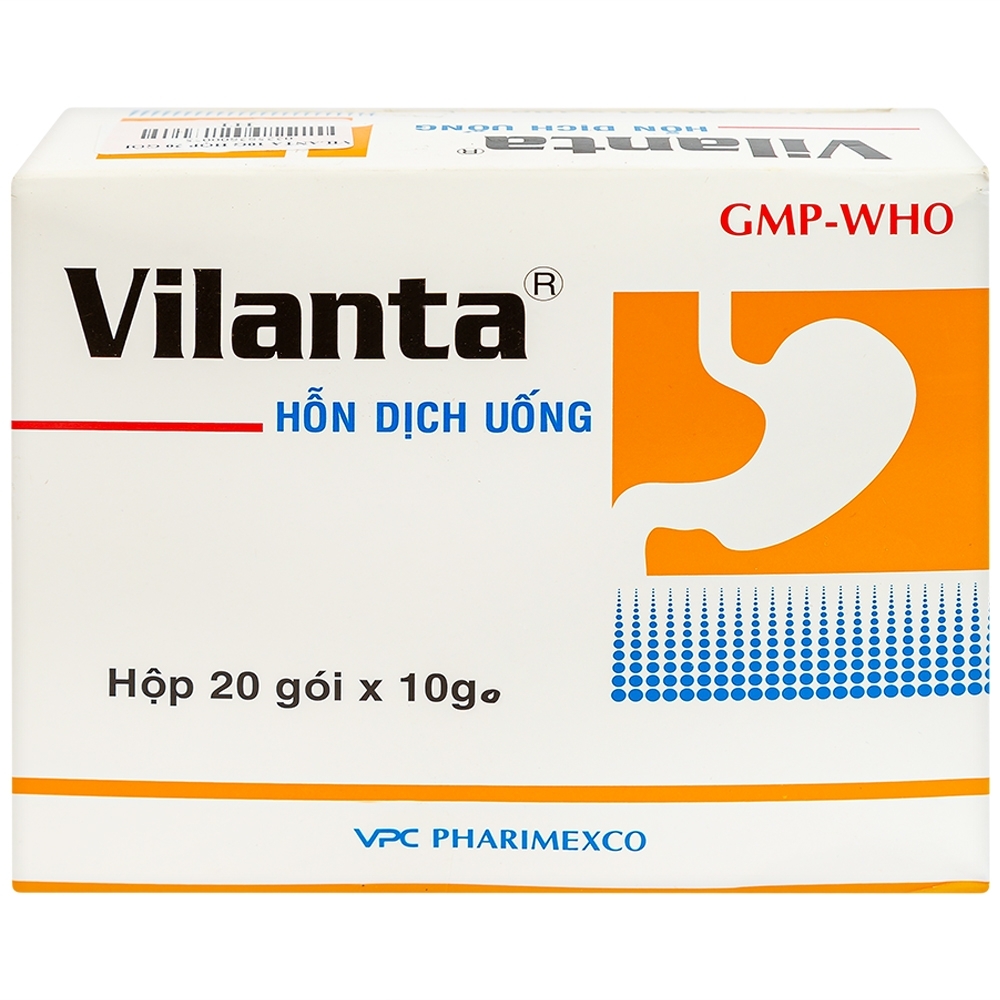 Hình ảnh Thuốc Vilanta Pharimexco dịu triệu chứng ợ nóng, ợ chua (20 gói x 10g)