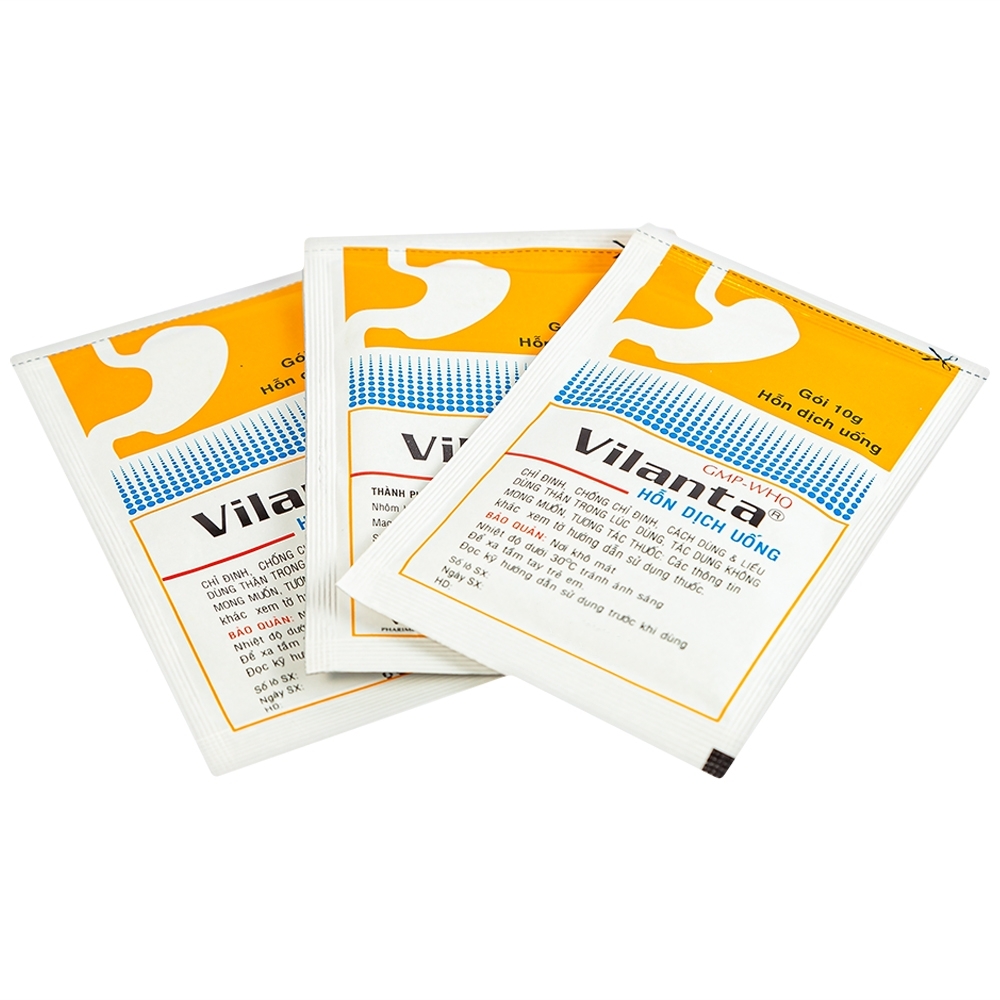 Hình ảnh Thuốc Vilanta Pharimexco dịu triệu chứng ợ nóng, ợ chua (20 gói x 10g)