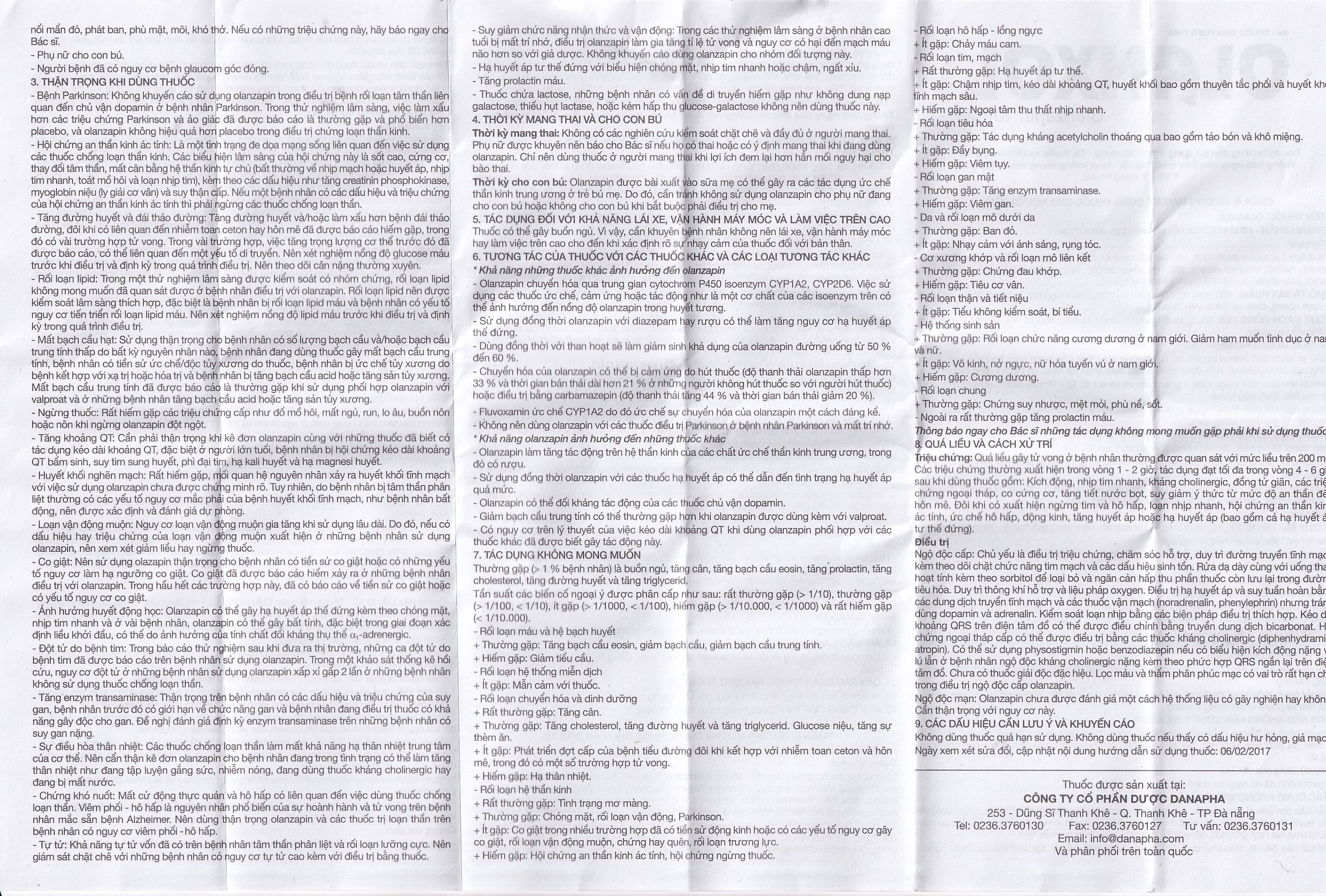 Hình ảnh Viên nén Olanxol 10mg Danapha điều trị tâm thần phân liệt (10 vỉ x 10 viên)