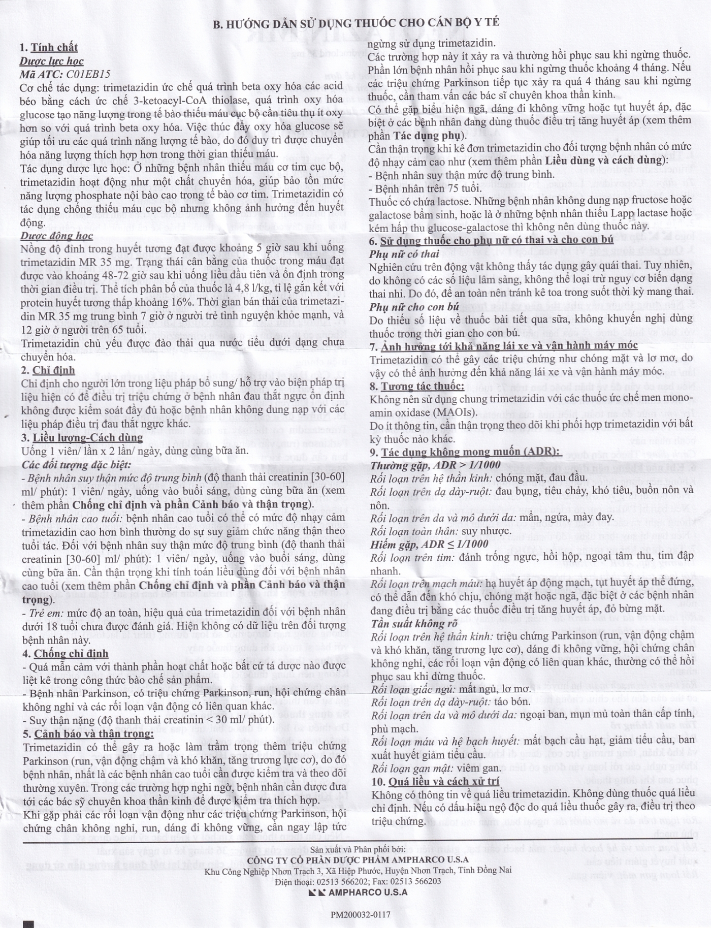 Hình ảnh Thuốc Neotazin MR 35mg Ampharco trị đau thắt ngực (10 vỉ x 10 viên)