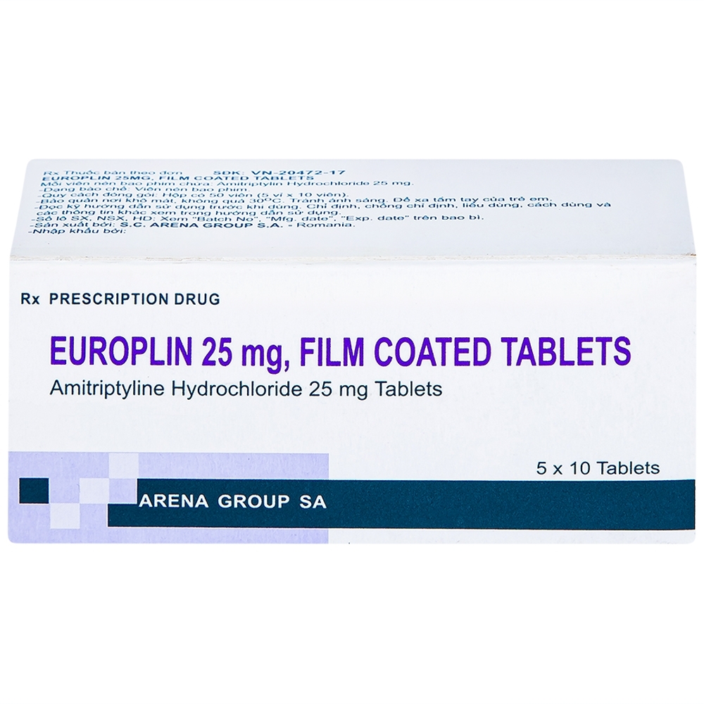 Hình ảnh Thuốc Europlin 25mg điều trị trầm cảm (5 vỉ x 10 viên)