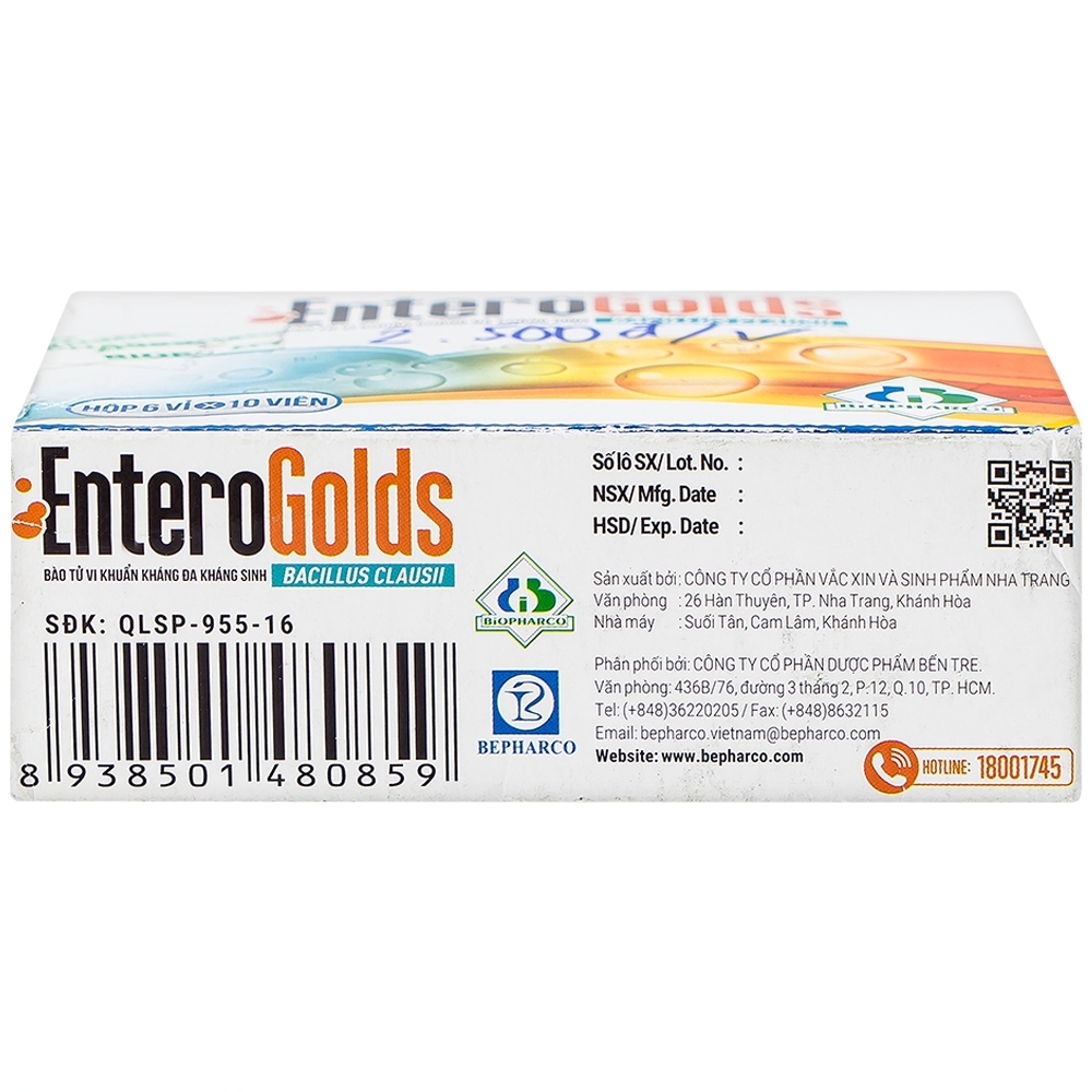 Hình ảnh Thuốc EnteroGolds Biopharco điều trị và phòng ngừa rối loạn vi sinh đường ruột (60 viên)
