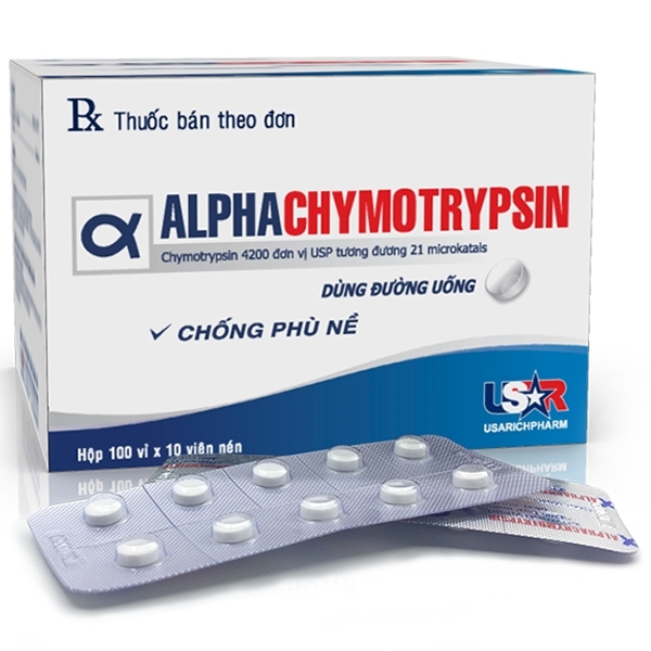 Hình ảnh Thuốc Alphachymotrypsin 4200 USP USA - NIC Pharma chống phù nề (100 vỉ x 10 viên)
