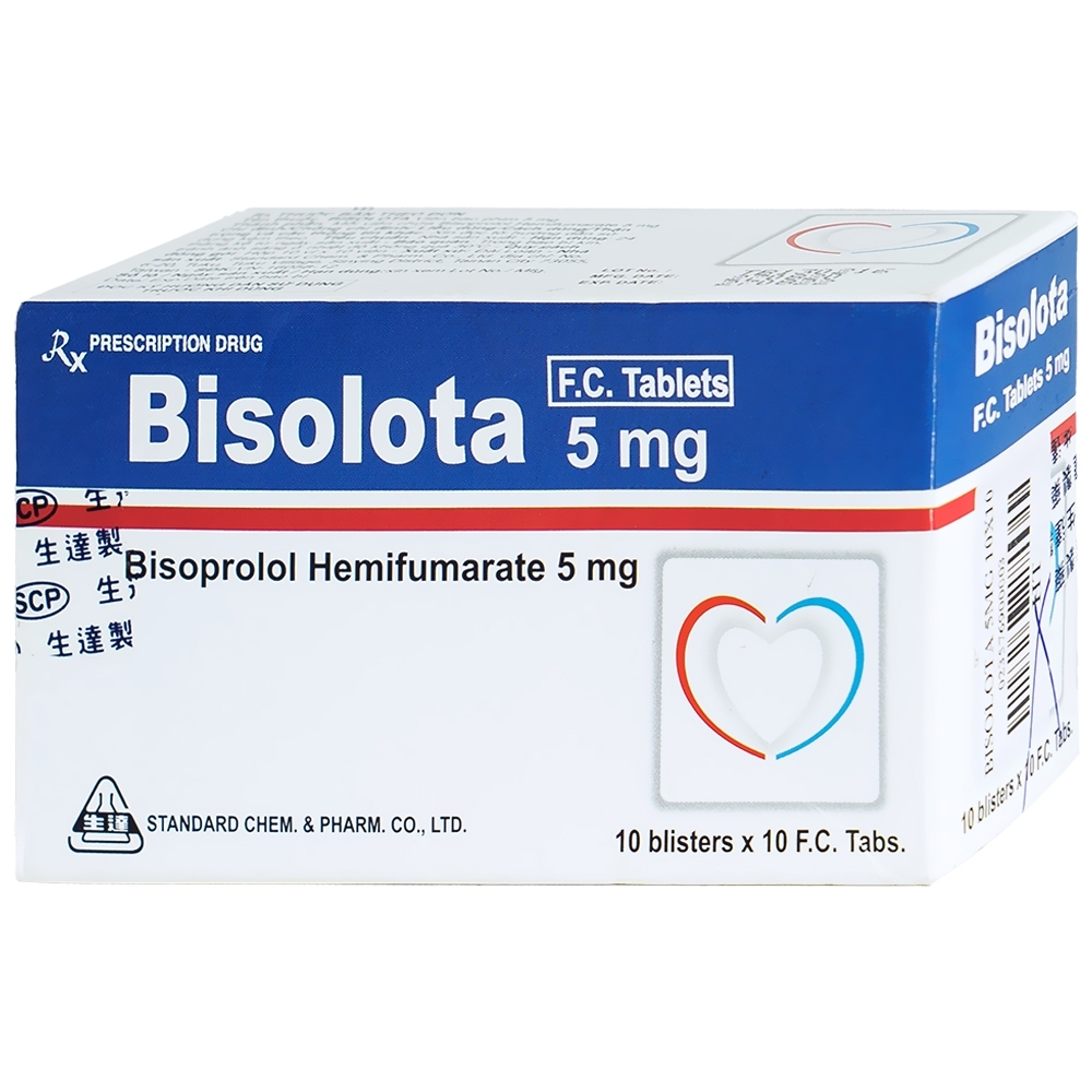 Hình ảnh Thuốc Bisolota 5mg điều trị cao huyết áp (10 vỉ x 10 viên)