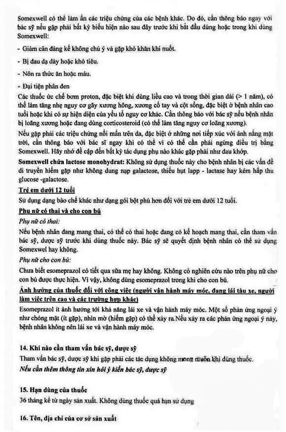 Hình ảnh Thuốc Somexwell-40mg Micro điều trị trào ngược dạ dày (3 vỉ x 10 viên)