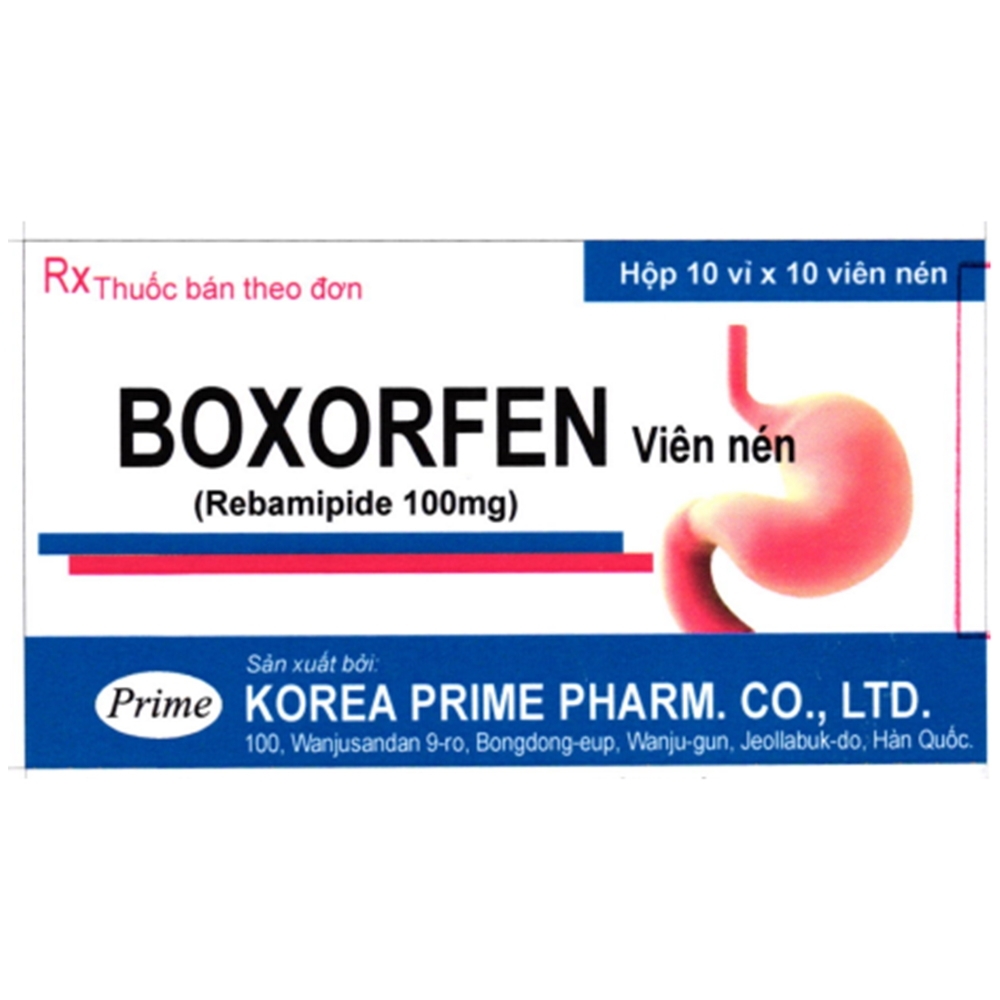 Hình ảnh Thuốc Boxorfen Korea Prime Pharm điều trị loét dạ dày, viêm dạ dày (10 vỉ x 10 viên)