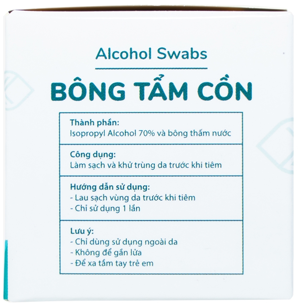 Hình ảnh Bông tẩm cồn Alcohol Swabs Liworldco làm sạch và khử trùng da trước khi tiêm (100 miếng)
