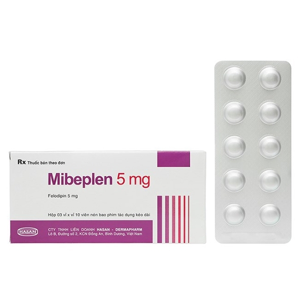 Hình ảnh Viên nén Mibeplen 5mg Hasan điều trị tăng huyết áp (3 vỉ x 10 viên)