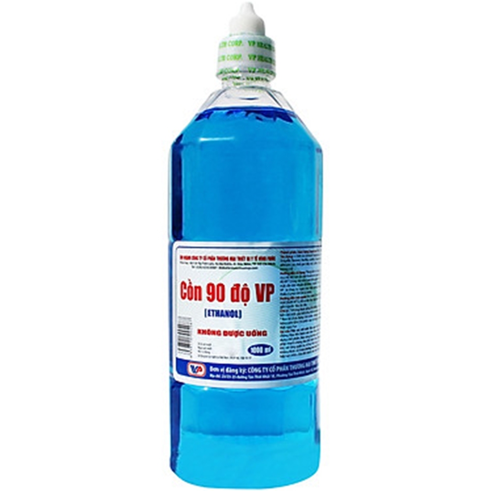 Hình ảnh Cồn 90 độ VP màu xanh hỗ trợ tiệt trùng các dụng cụ y tế (1000ml)