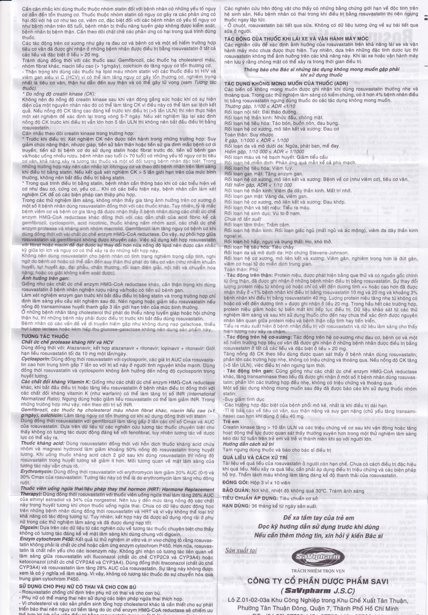 Hình ảnh Thuốc Rosuvastatin Savi 10 điều trị tăng cholesterol máu nguyên phát (3 vỉ x 10 viên)