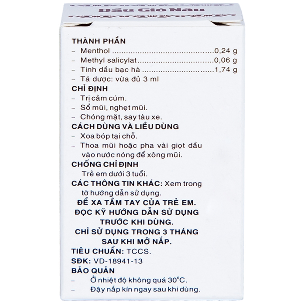 Hình ảnh Dầu gió Nâu Pharmedic điều trị cảm cúm, sổ mũi, nghẹt mũi (3ml)