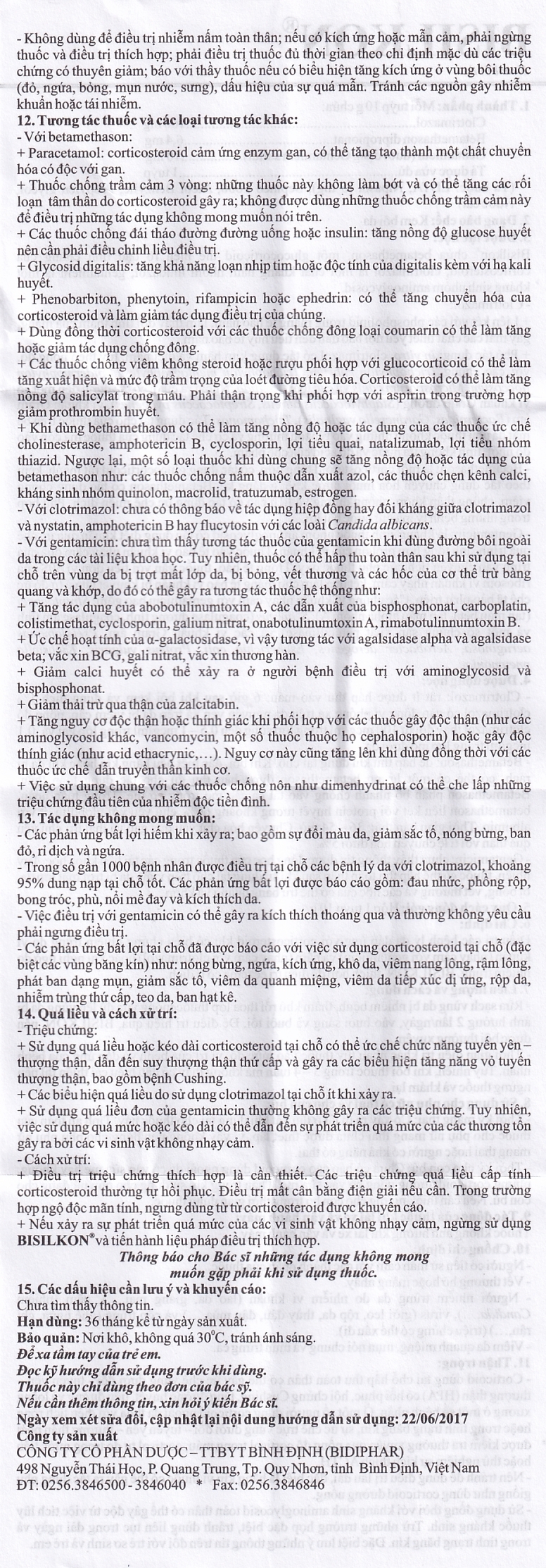 Hình ảnh Kem bôi da Bisilkon Bidiphar điều trị các bệnh lý da, nhiễm trùng do vi khuẩn (10g)
