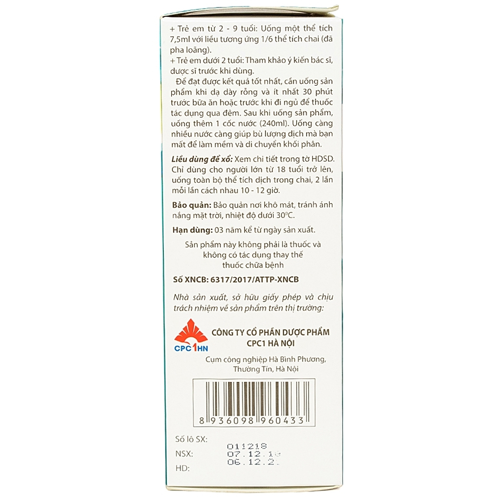 Hình ảnh Dung dịch Golistin-Soda CPC1 làm sạch phân trước khi phẫu thuật, chụp X-quang, nội soi (45ml)