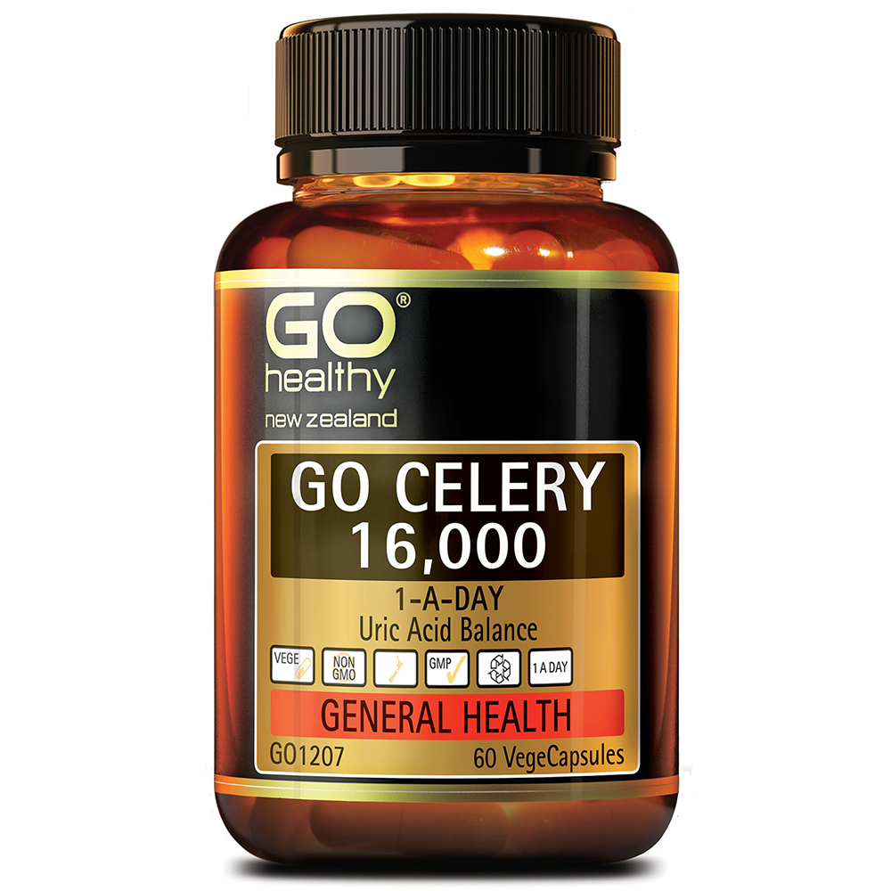 Hình ảnh Viên uống Go Celery 16,000 hỗ trợ giảm uric acid, giảm triệu chứng sưng, đau do gout (60 viên)
