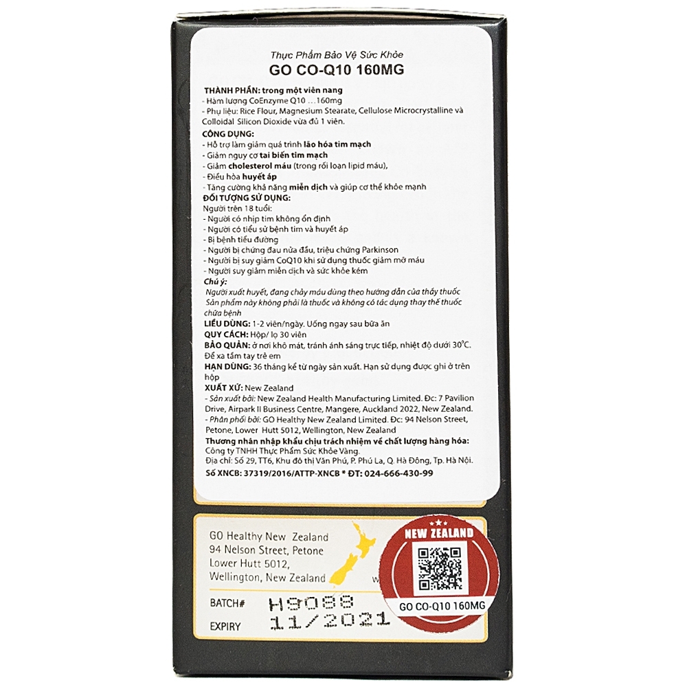 Hình ảnh Viên uống Go Co-Q10 160mg hỗ trợ giảm quá trình lão hóa tim mạch (30 viên)