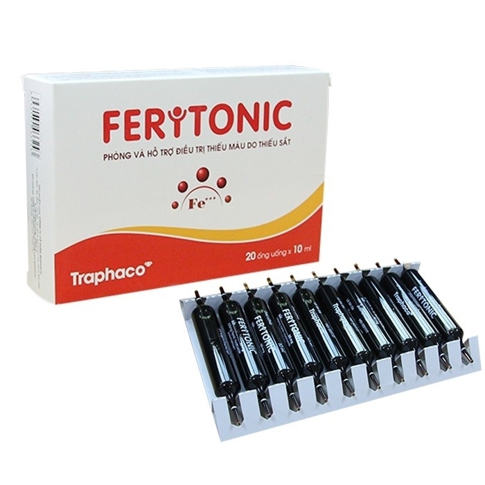 Hình ảnh Dung dịch Feritonic Traphaco phòng và hỗ trợ điều trị thiếu máu do thiếu sắt (20 ống x 10ml)