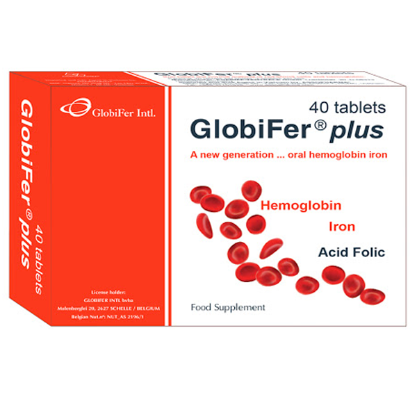 Hình ảnh Viên uống Globifer Plus Zentrale bổ sung sắt, axit folic và haemoglobin cho cơ thể (2 Vỉ x 20 Viên)