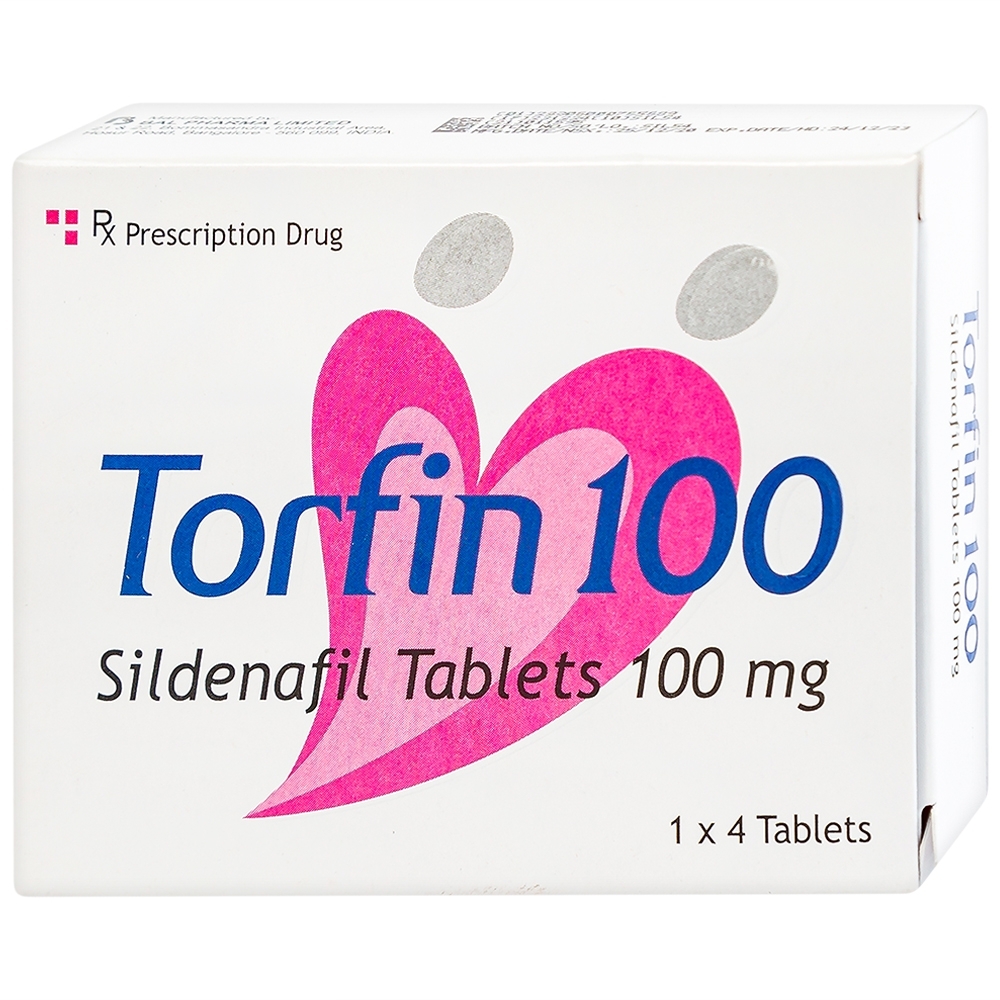 Hình ảnh Thuốc Torfin 100mg Bal Pharma điều trị các tình trạng rối loạn cương dương (1 vỉ x 4 viên)