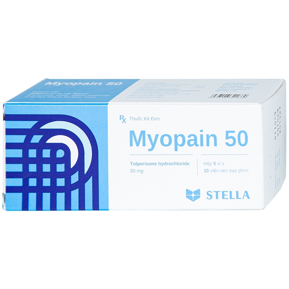 Hình ảnh Thuốc Myopain 50 Stella điều trị chứng co cứng cơ sau đột quỵ (5 vỉ x 10 viên)