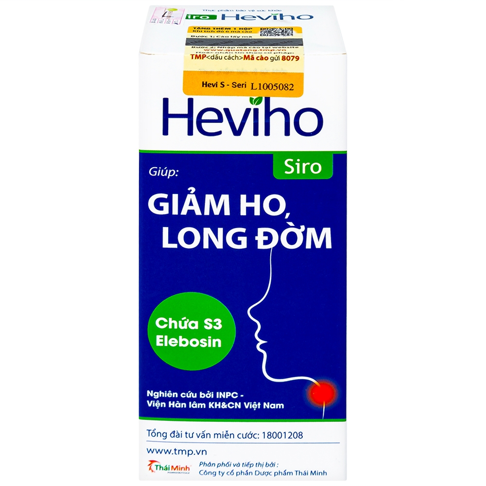 Hình ảnh Siro Heviho Thái Minh giảm đau rát họng, giảm ho, long đờm (100ml)