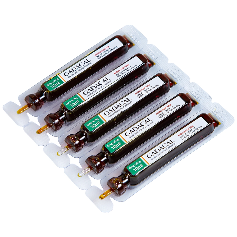 Hình ảnh Dung dịch uống Gadacal Hà Tây bổ sung Calci, Lysin và các Vitamin (20 ống x 10ml)