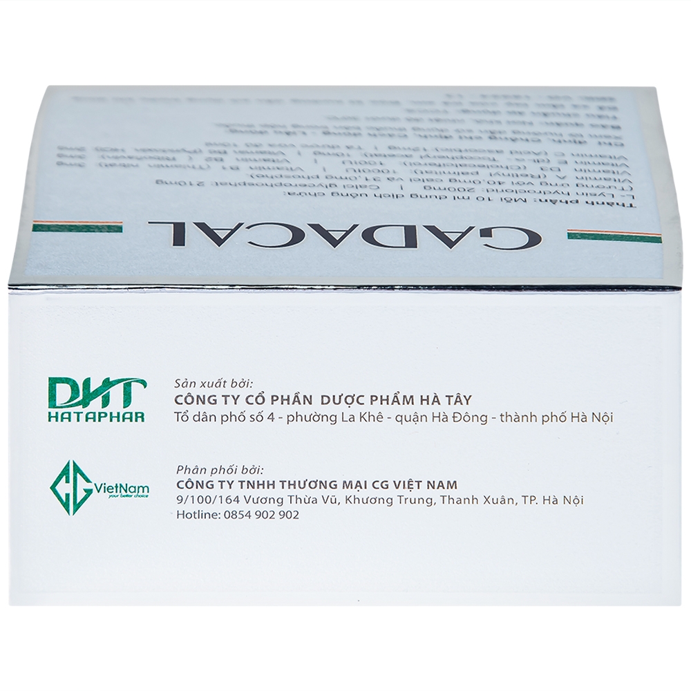 Hình ảnh Dung dịch uống Gadacal Hà Tây bổ sung Calci, Lysin và các Vitamin (20 ống x 10ml)