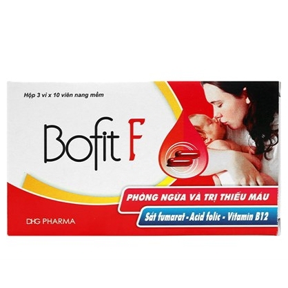 Hình ảnh Thuốc Bofit F DHG Pharma phòng ngừa và trị thiếu máu cho phụ nữ có thai (3 vỉ x 10 viên)
