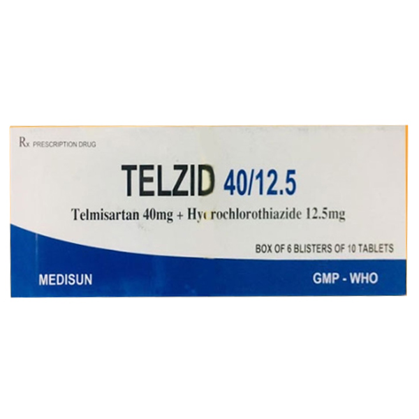 Hình ảnh Thuốc Telzid 40/12.5 Medisun điều trị tăng huyết áp (6 vỉ x 10 viên)