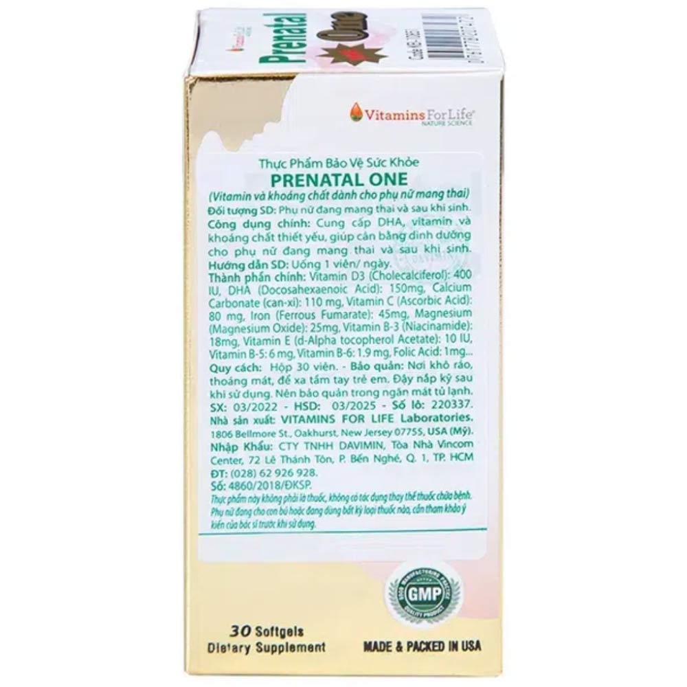 Hình ảnh Viên uống Prenatal One Vitamins For Life cung cấp DHA, Vitamin và khoáng chất thiết yếu (30 viên)