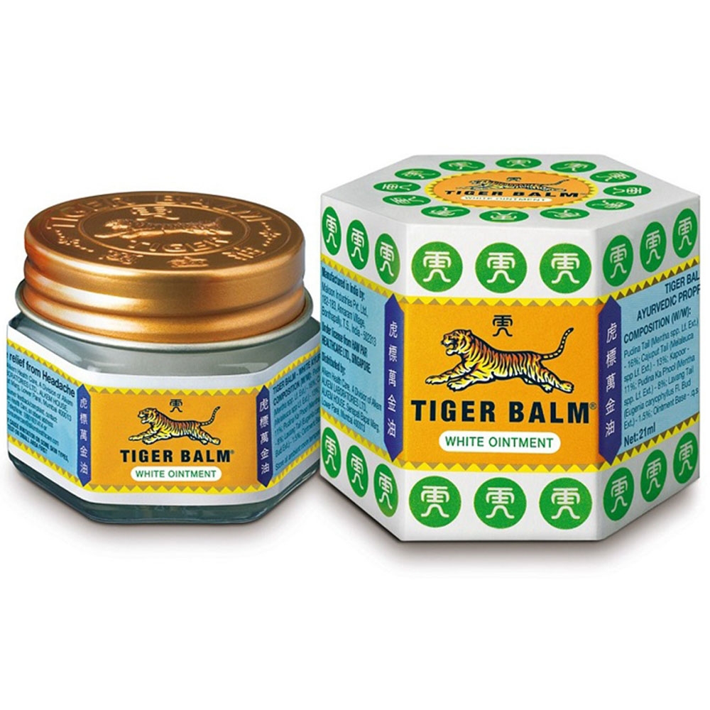 Hình ảnh Thuốc mỡ Tiger Balm White Ointment Haw Par giảm đau đầu và ngạt mũi (19,4g)